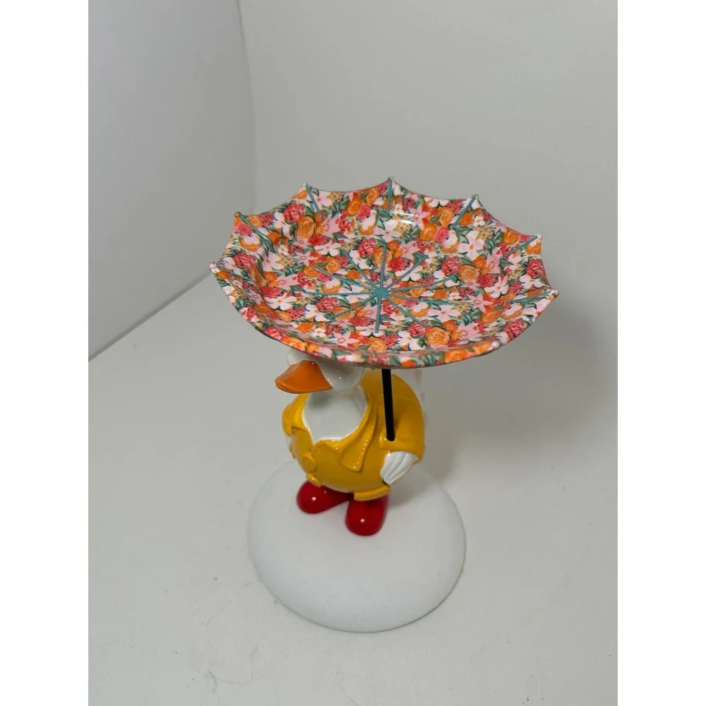 Bath & Body Works Duck in Raincoat Floral Umbrella 3-Wick Candle Holder Figurine - Picture 2 of 8